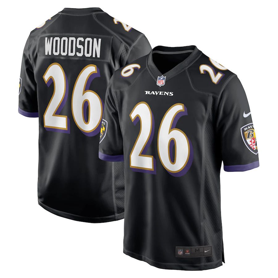 Men Baltimore Ravens 26 Rod Woodson Nike Black Retired Player NFL Jersey